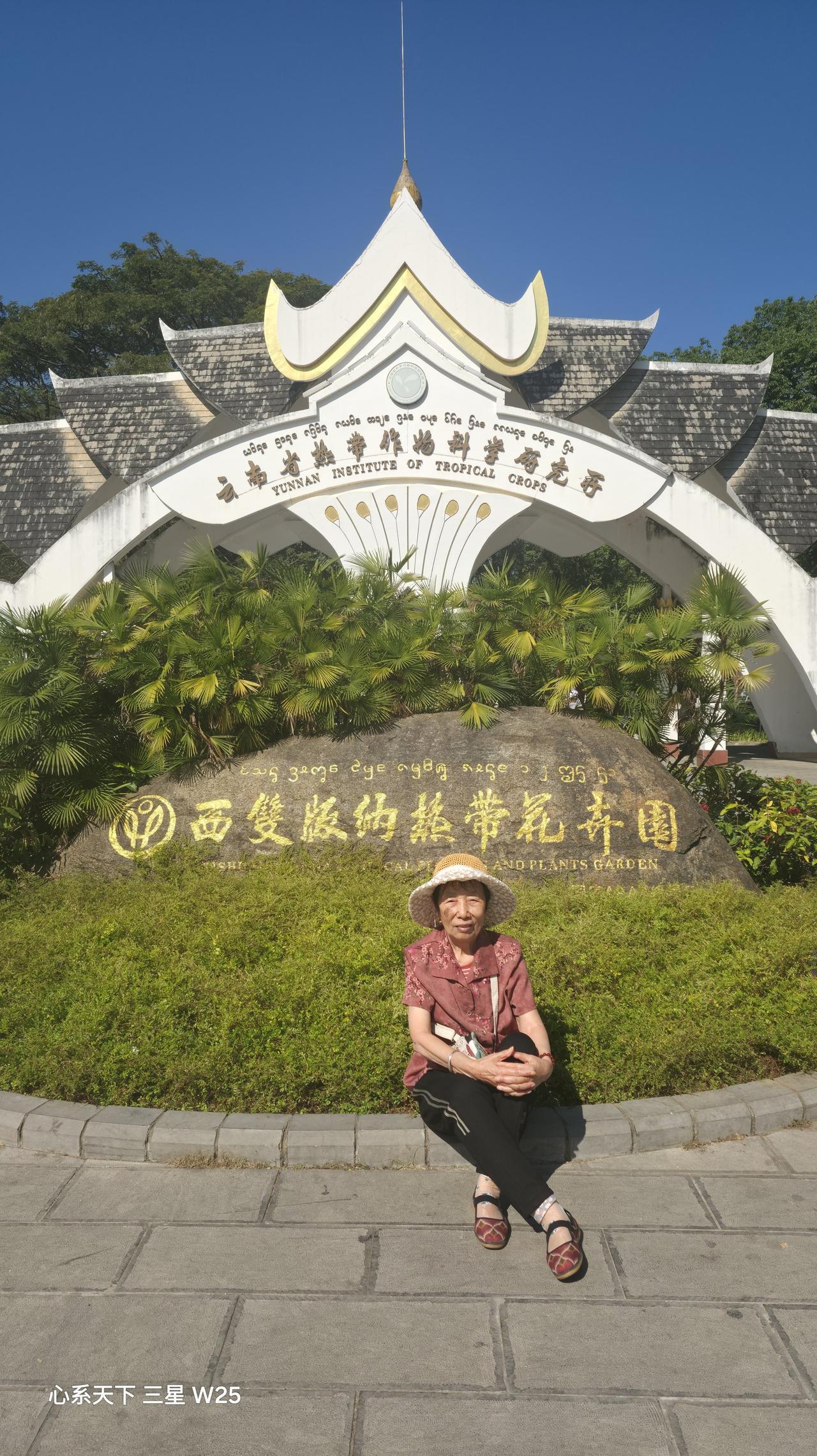 陪老妈西双版纳游逛植物园留影。