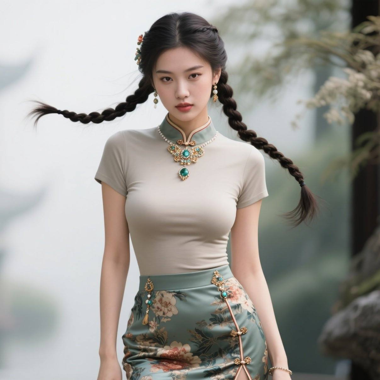 婀娜少妇旗袍俏，丰腴身段最曼妙