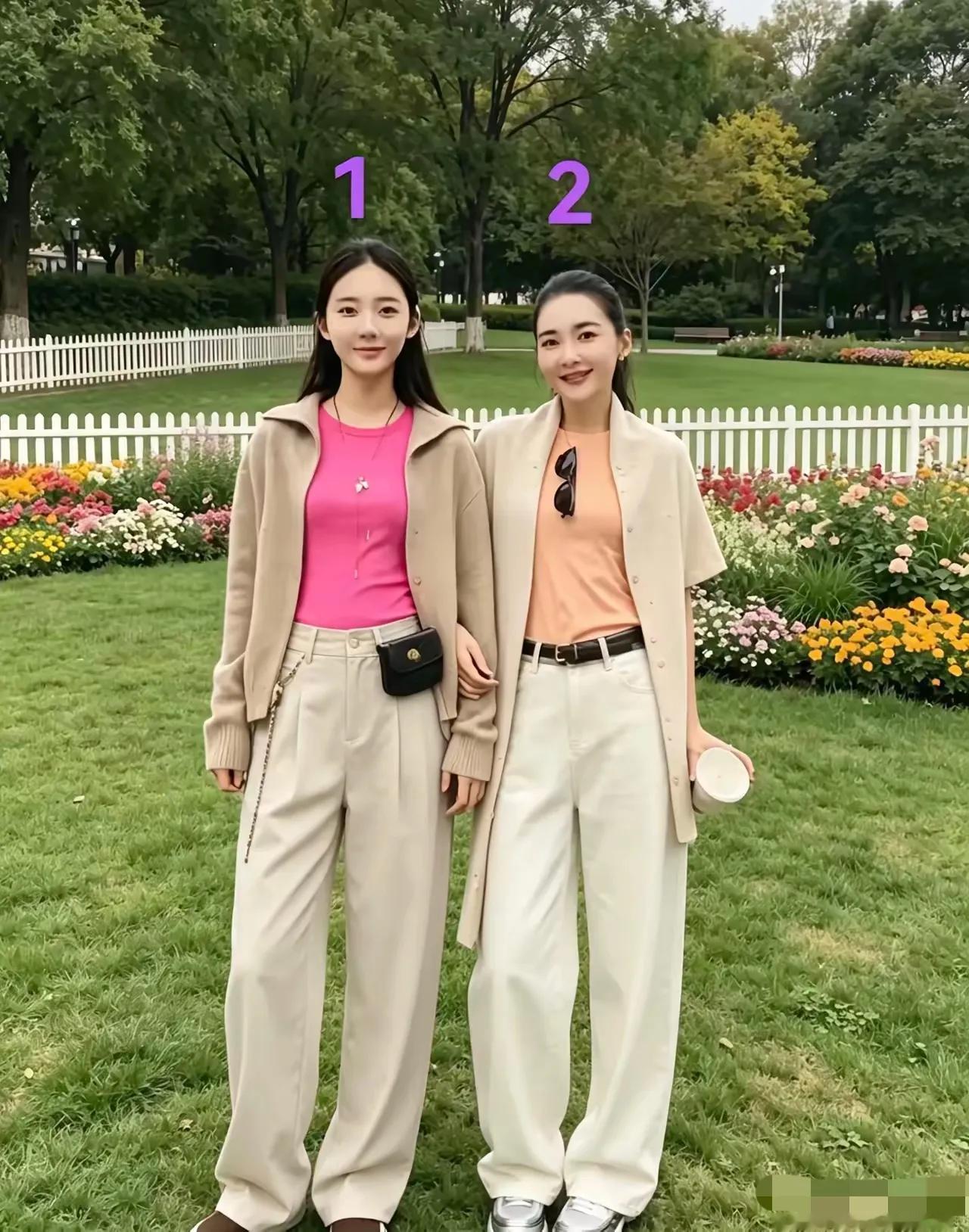 两位美女，你能看出来哪一位是姐姐，哪一位是妹妹吗？