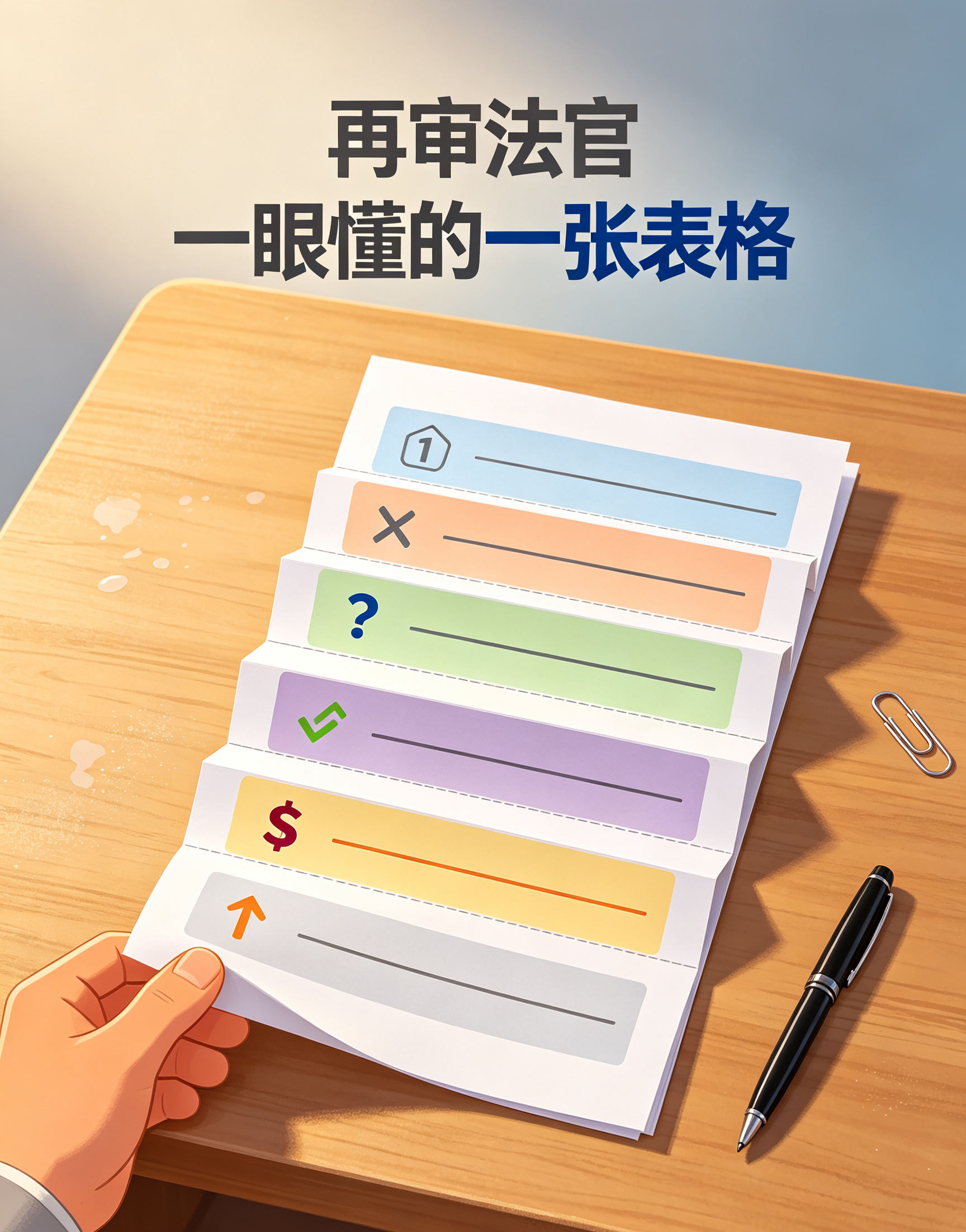 再审申请，长篇大论不管用，用这张表格法官一眼看懂再审申请被驳回，很多时候不是你没理，是你写的东西法官