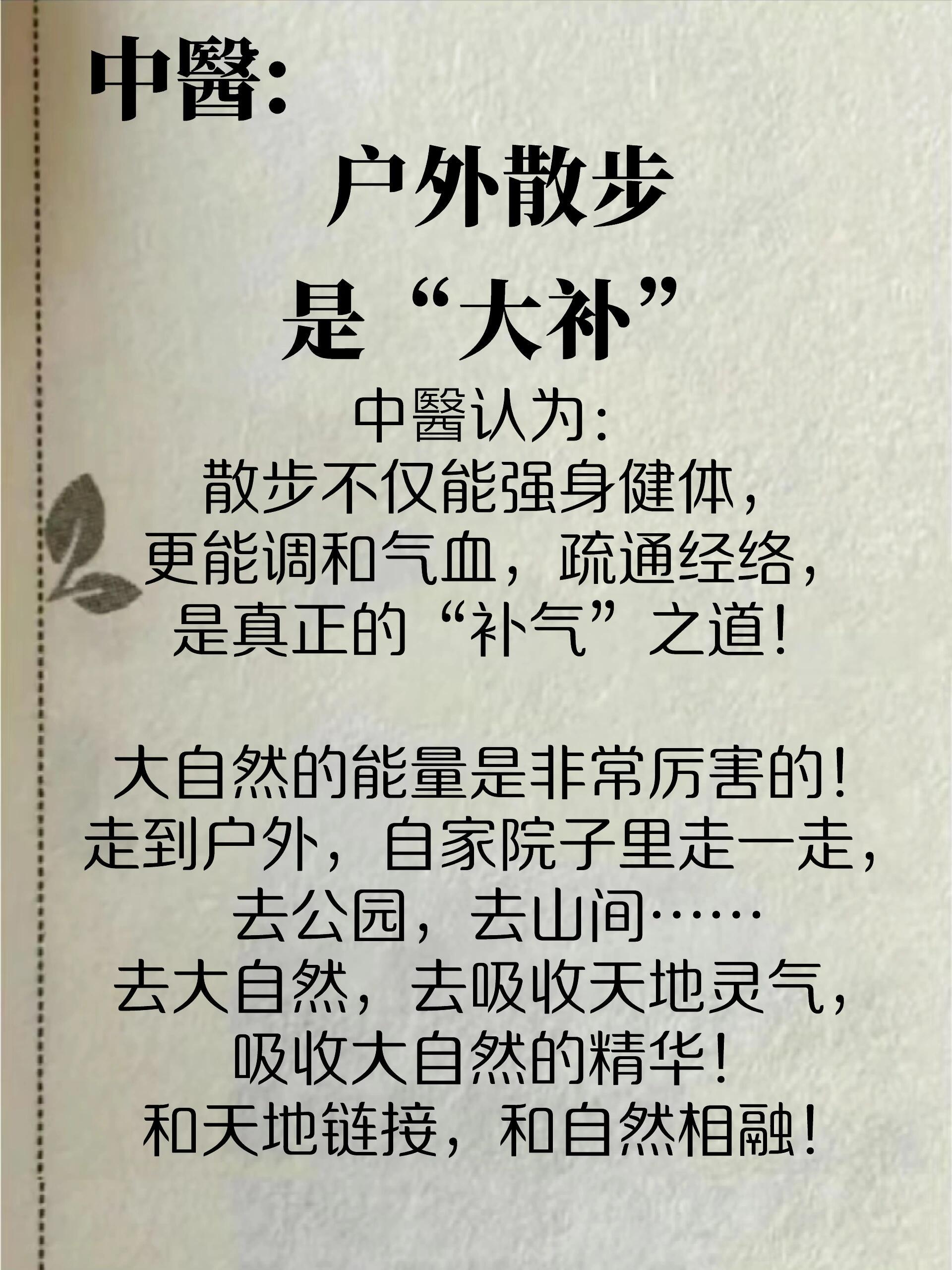 户外散步，是对身体心灵的大补养生几年前就喜欢上了“出去走走”。放下手机，我每