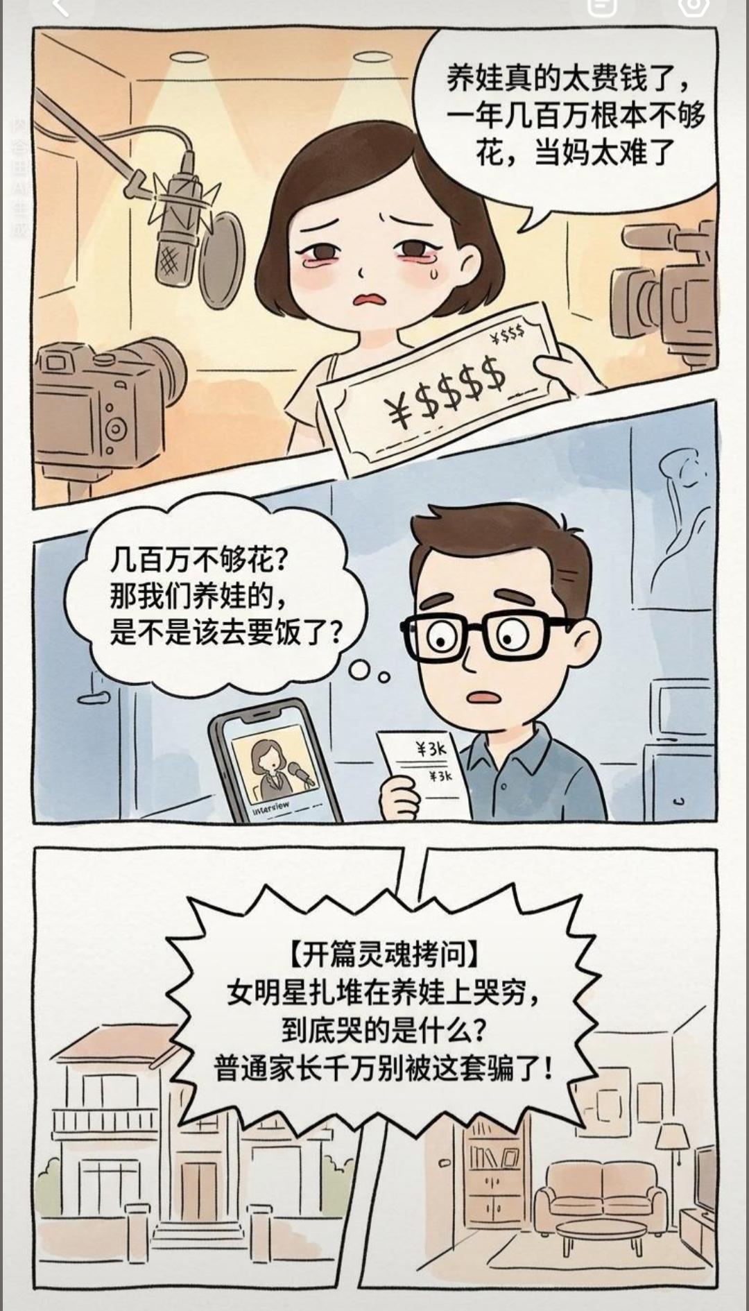 为啥女明星们都喜欢在育儿这件事情上“哭穷”呢？答案很明显