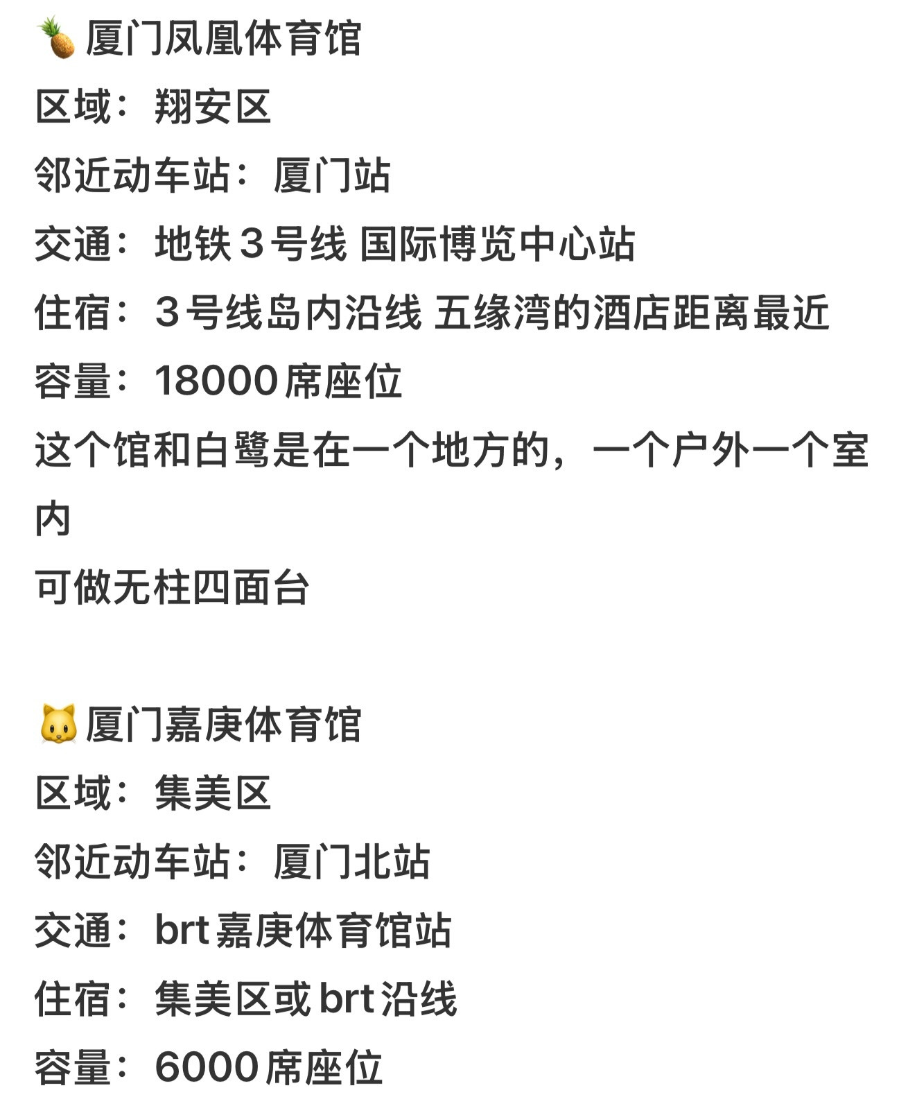 厦门好像就两个室内体育馆，凤凰和嘉庚，求求一定要是嘉庚呀。。小点好小点好。。