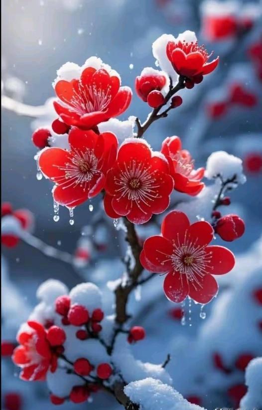 梅花含泪缀枝头，飘雪不解其中忧，烦恼到底何原故，……请友续句……？[微风