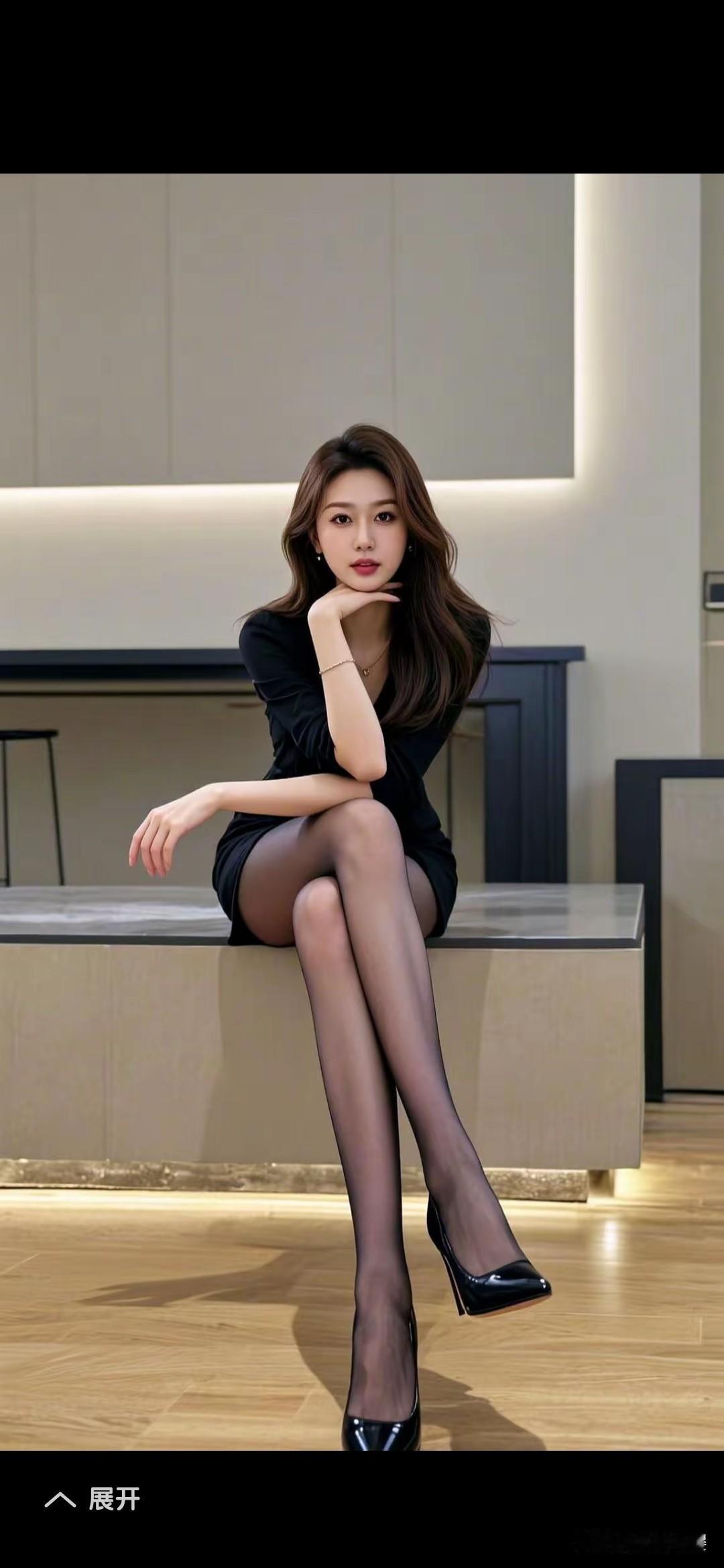 包臀裙勾勒身材曲线，丝袜增添神秘，高跟提升气质！包臀裙+黑丝+高跟，三件套绝配[