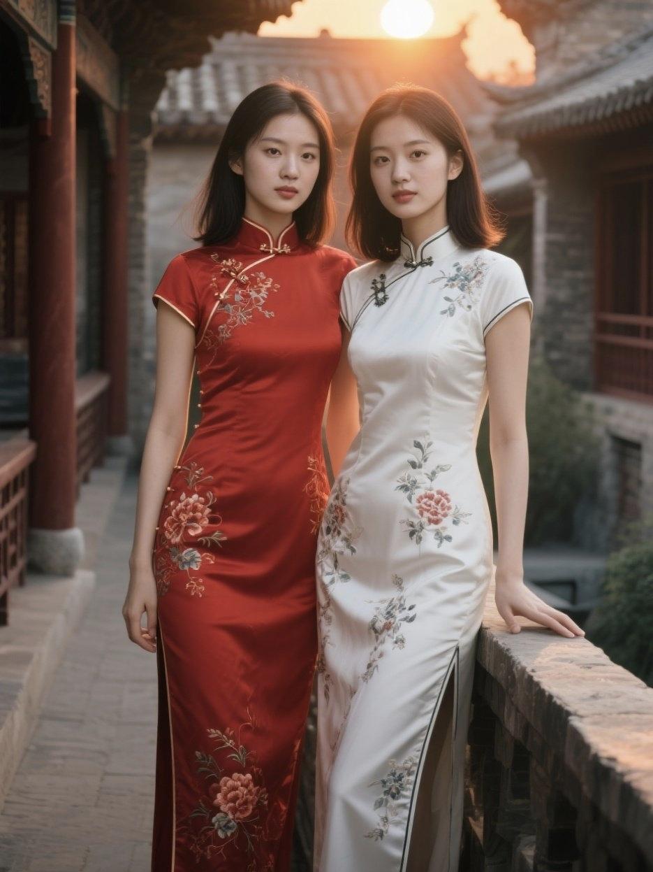 《旗袍藏韵，时光沉香》裁一寸江南的柔肠缝入锦缎的纹路里盘扣轻拢，拢住半