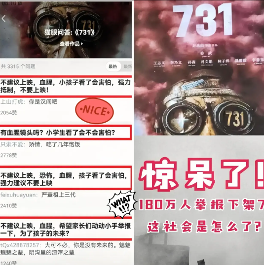 731如果不能上映，中国将在世界上成为国际笑话。甚至怀疑有内鬼作祟。这可