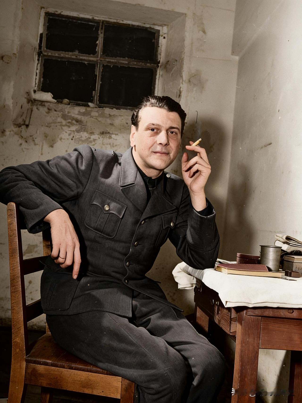 被关押在德国纽伦堡监狱中的奥托・斯科尔兹内，时间是1945年11月24日，此时他