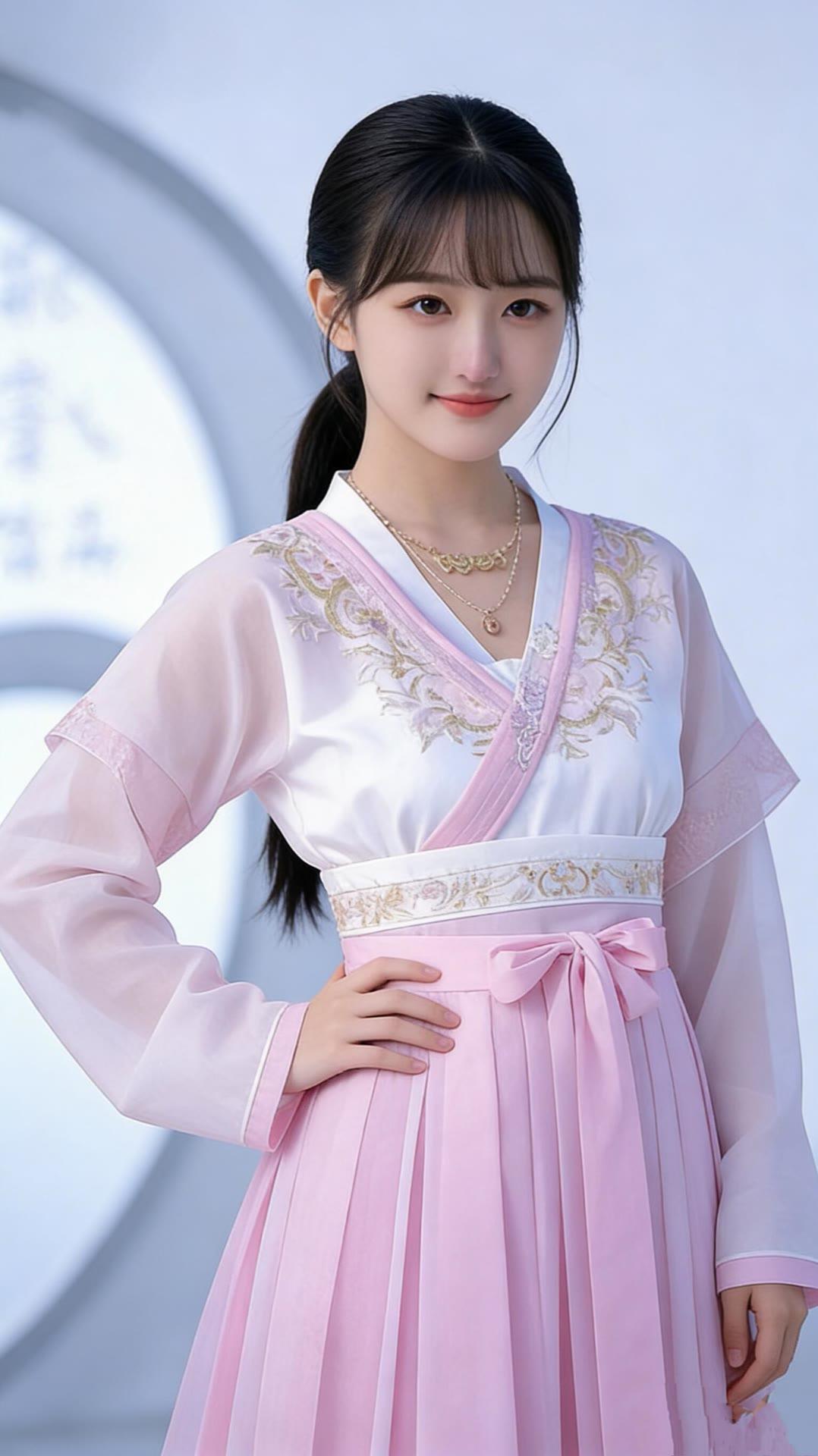 温柔粉裙少女，古风韵味十足！🌸💕