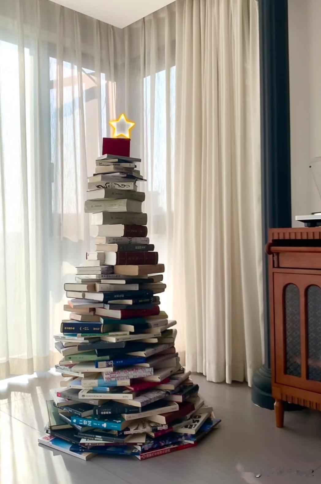 宅家手搓圣诞树打扫书柜～灵机一动晒晒书吧～