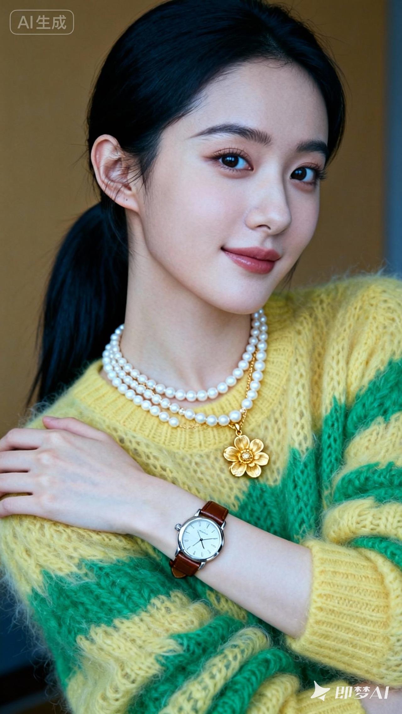 玉佩映秋光，美人笑语长。