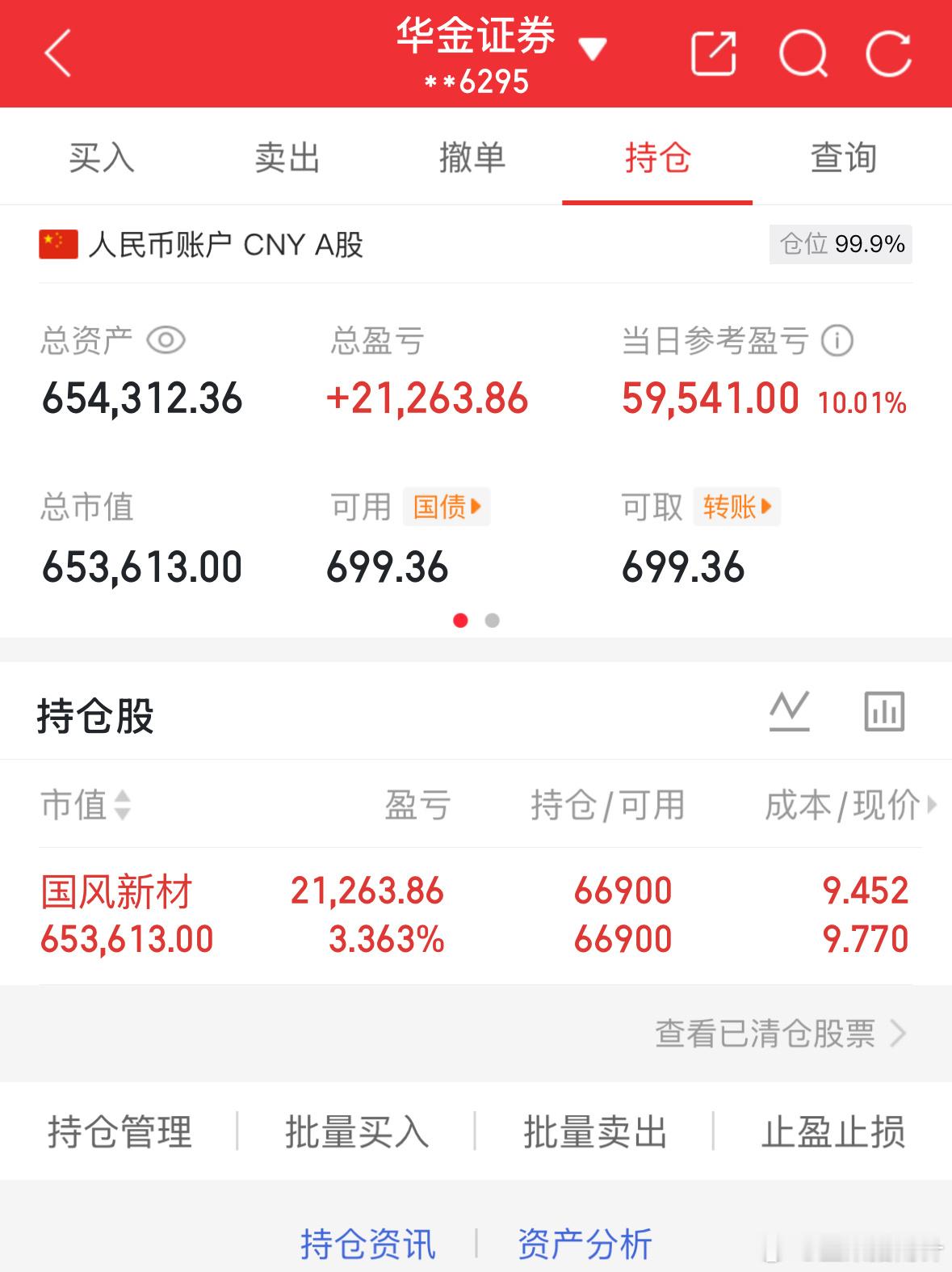 12.11记录炒股第52天（初始50万）总资产：654312当日参考盈亏：+59