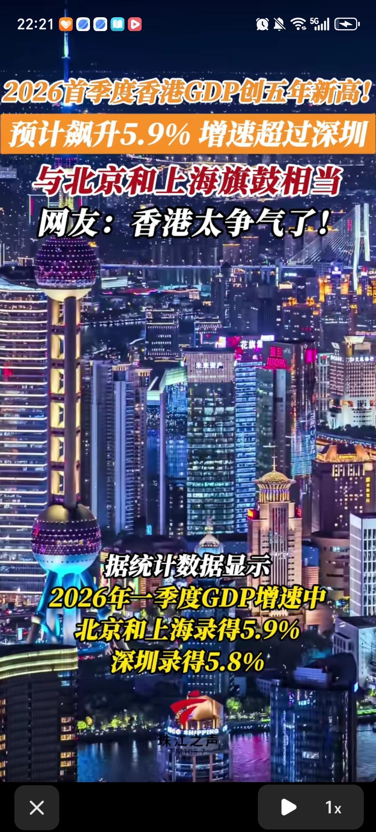 2026年一季度，香港公布的GDP数据同比直接飙了5.9%，创下近五年最强季度增