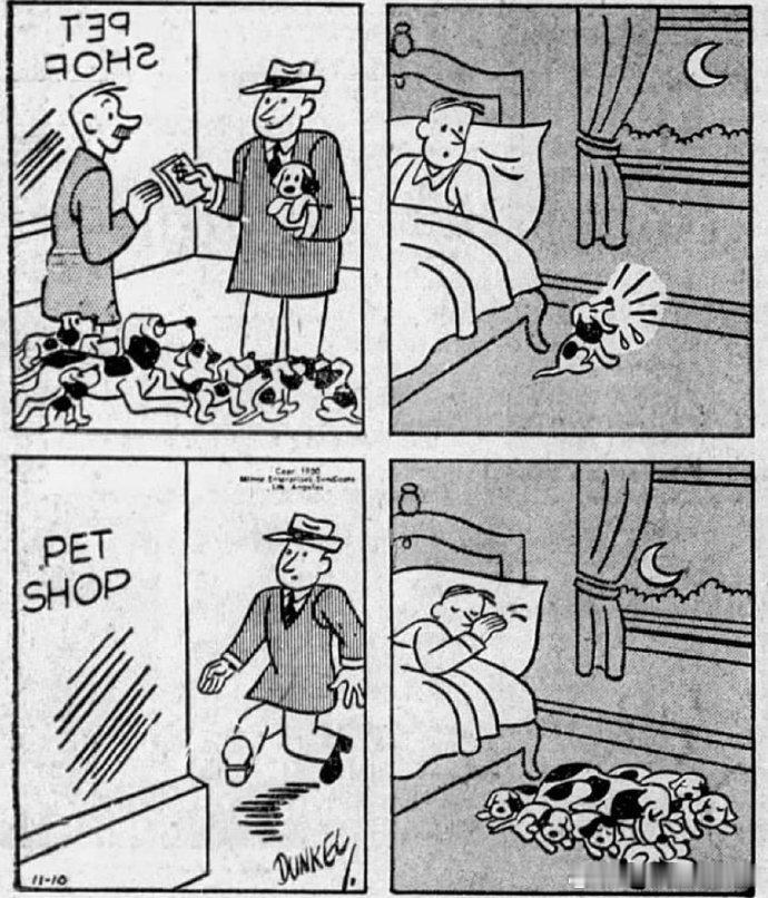 一则可爱的小漫画，由漫画家CourtneyDunkel发表在1950年11月1