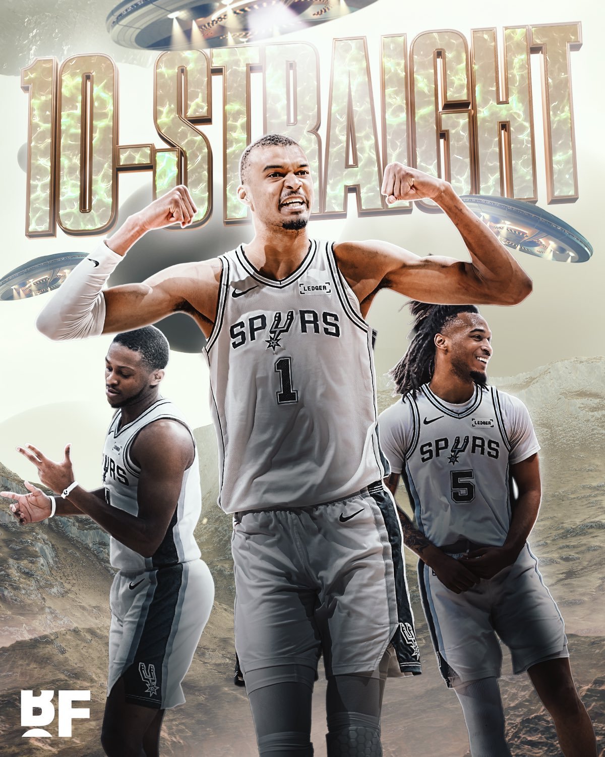 马刺今天险胜猛龙，豪取联盟目前最长的十连胜🎉这是马刺自2015-16赛季以来的