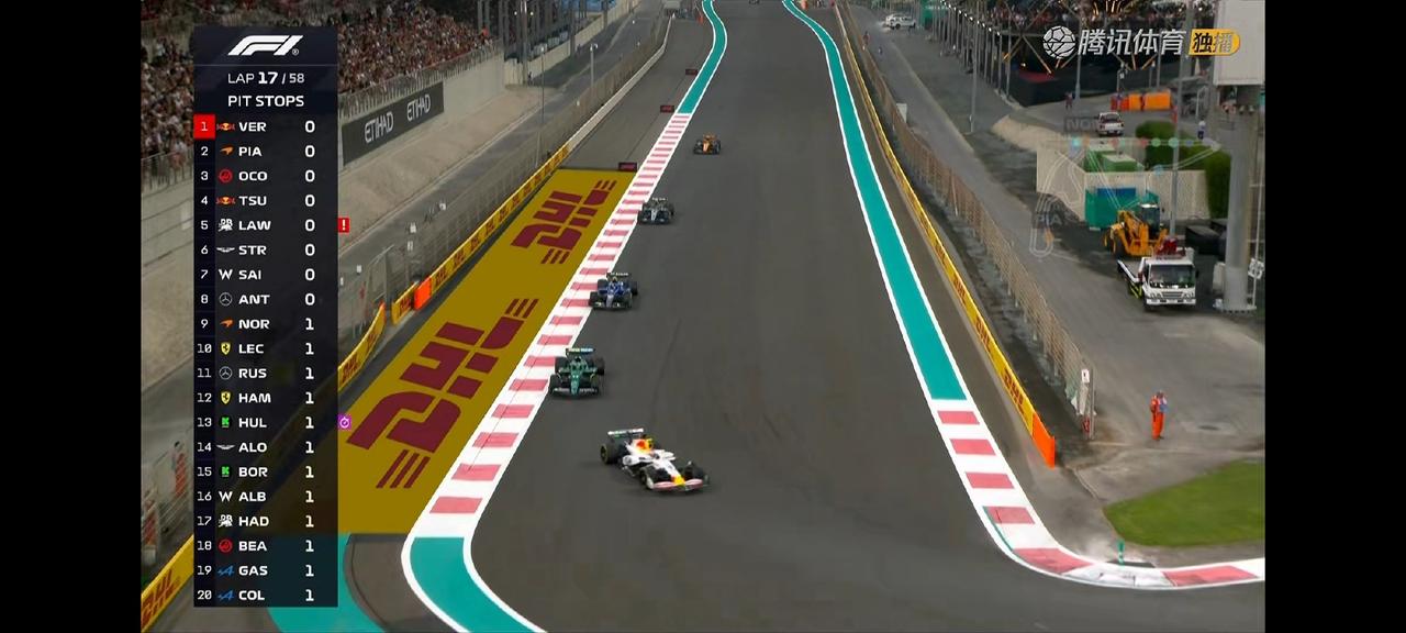 17/58：诺里斯和勒克莱尔同时完成进站，两人在拉塞尔身前出站。18/58诺