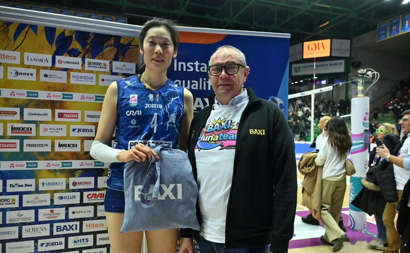 【意甲常规赛收官战，朱婷25分MVP】意甲女排联赛最后一轮，科内利亚诺3-1蒙维