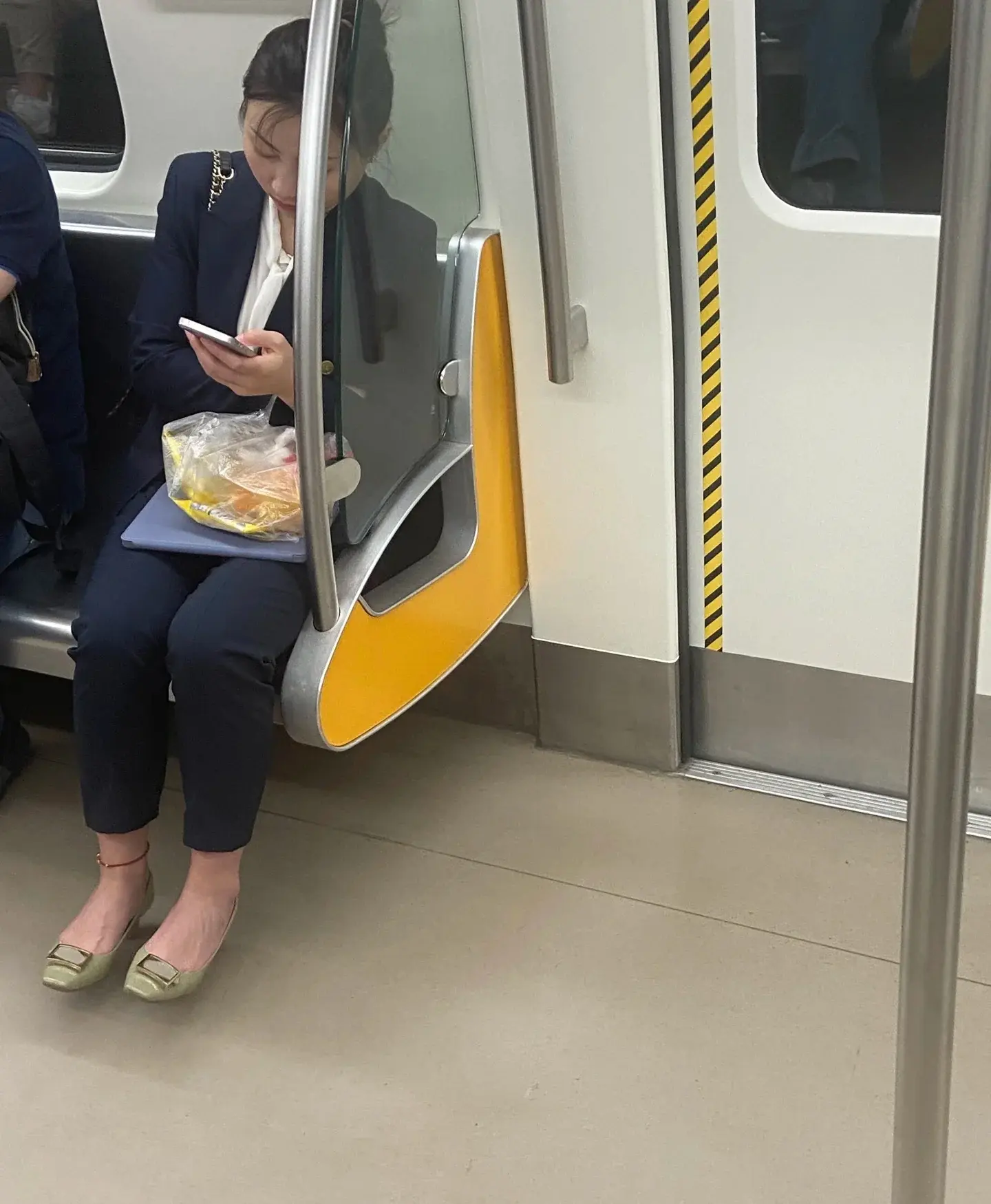 通勤穿搭，脚链，高跟鞋！