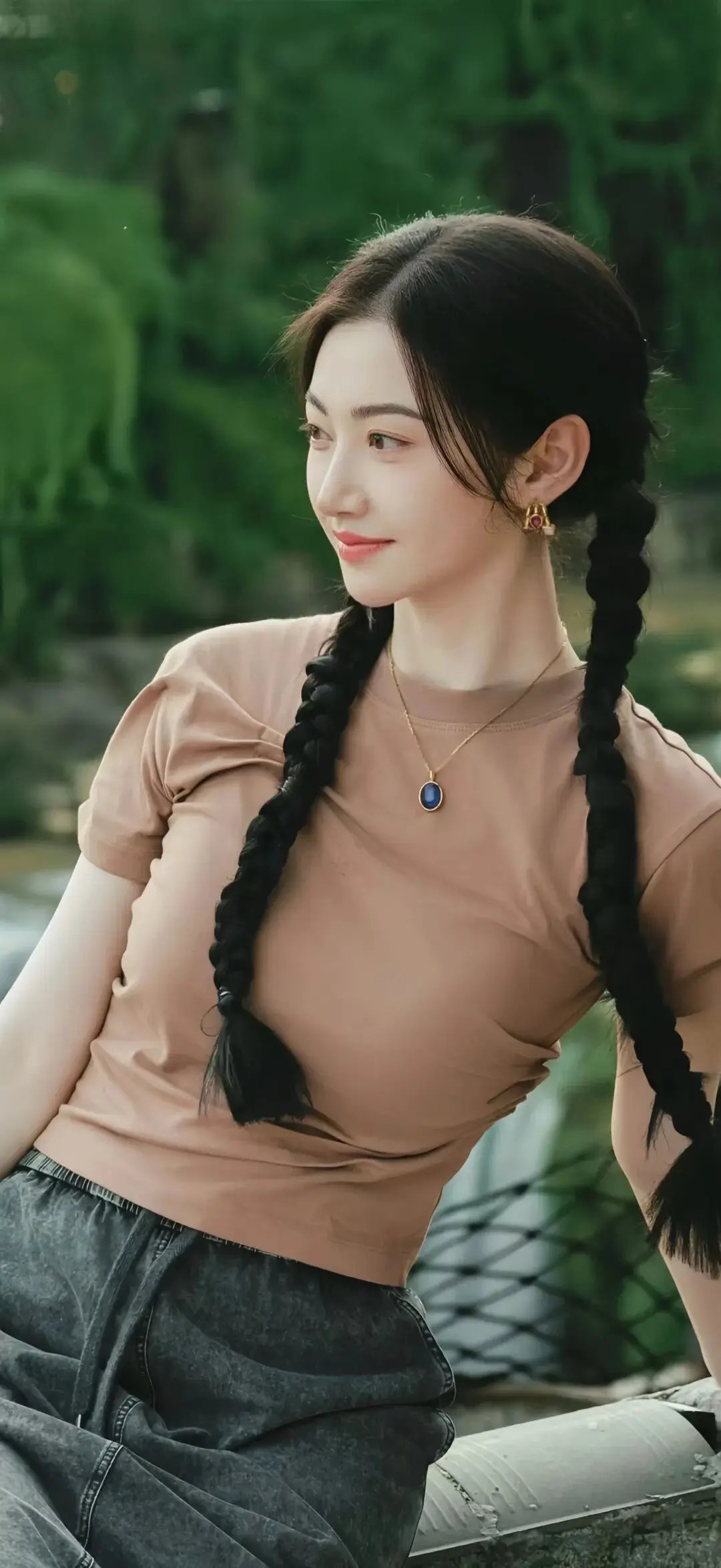 景甜 麻花辫，美爆了！