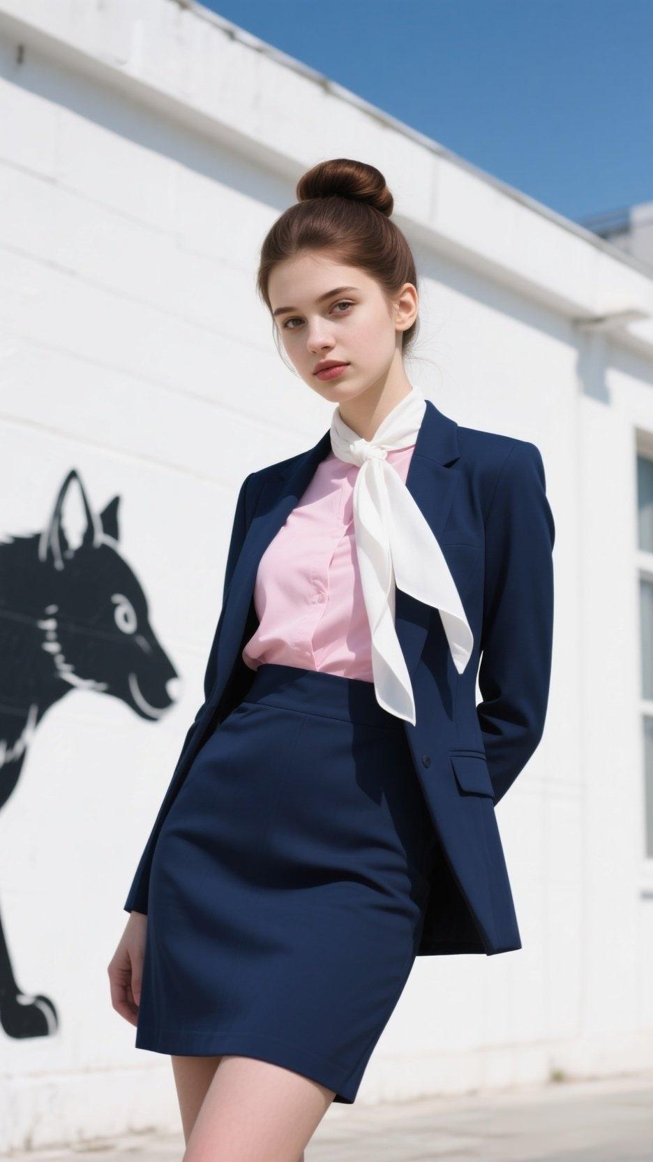 粉色衬衫配深蓝西装，这优雅职场风我狠狠爱了！简约大方又气质满满，简直是职场穿搭的