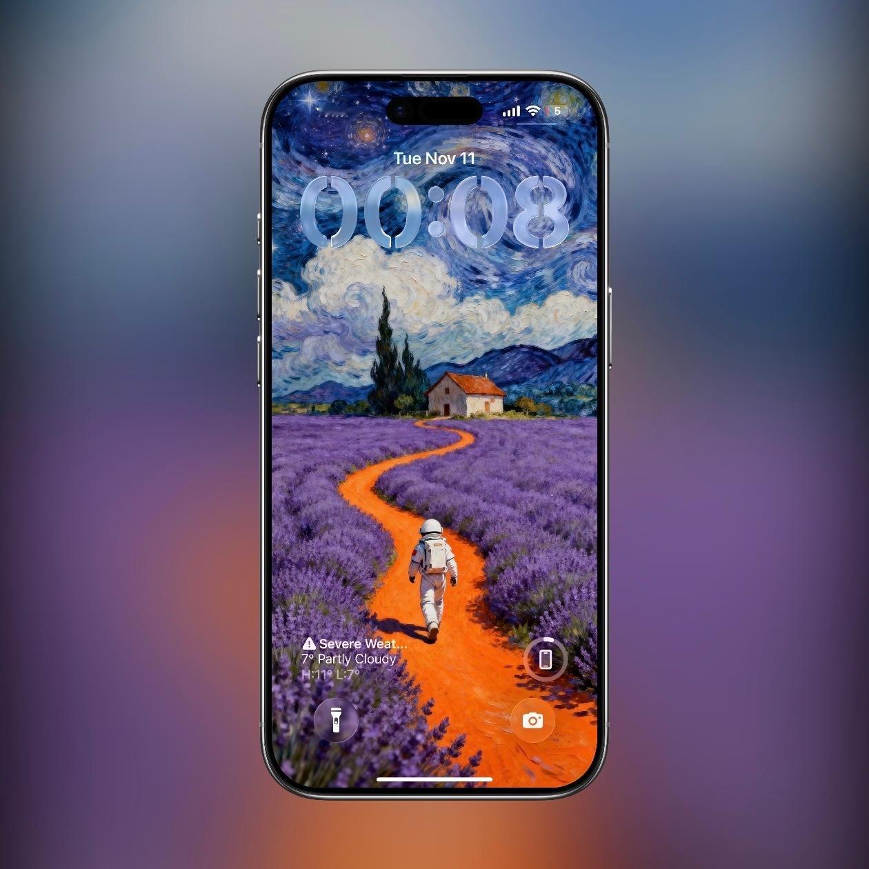 捡了一张新壁纸，拿走