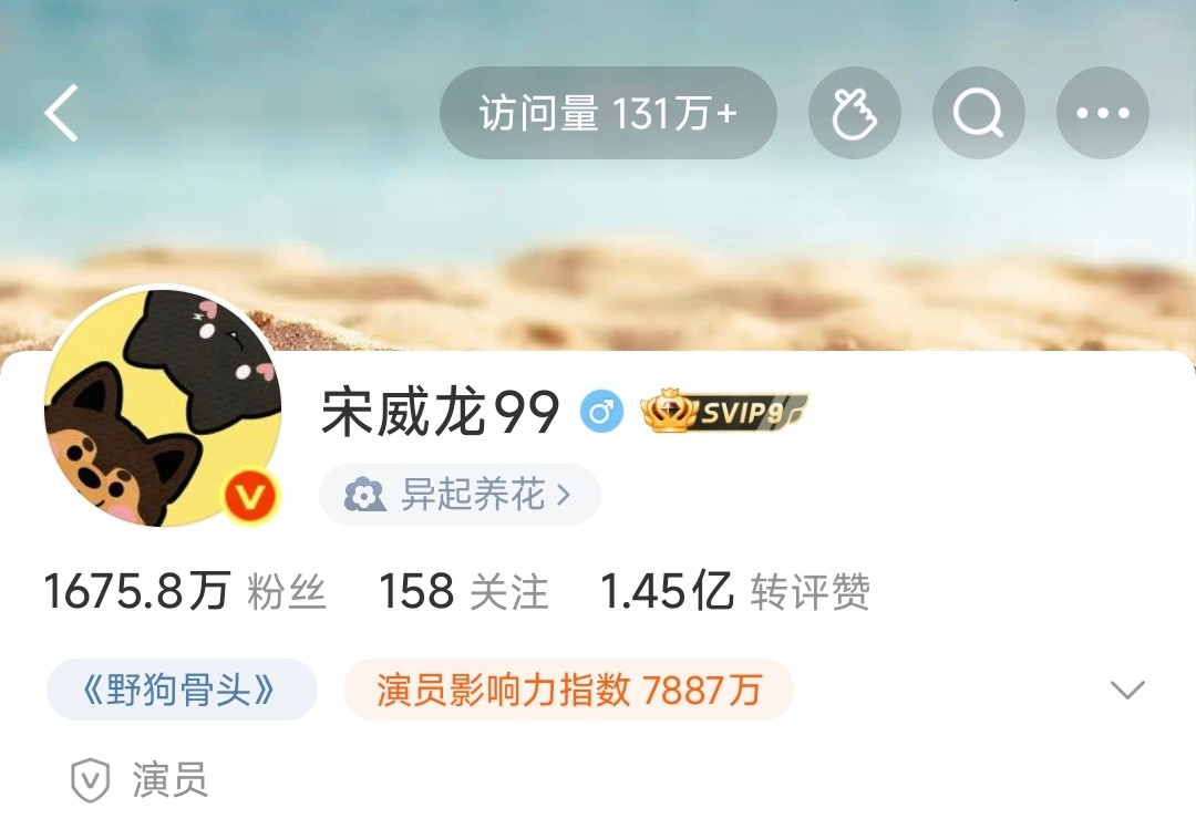 7.14宋威龙陈异微博访问量131万+