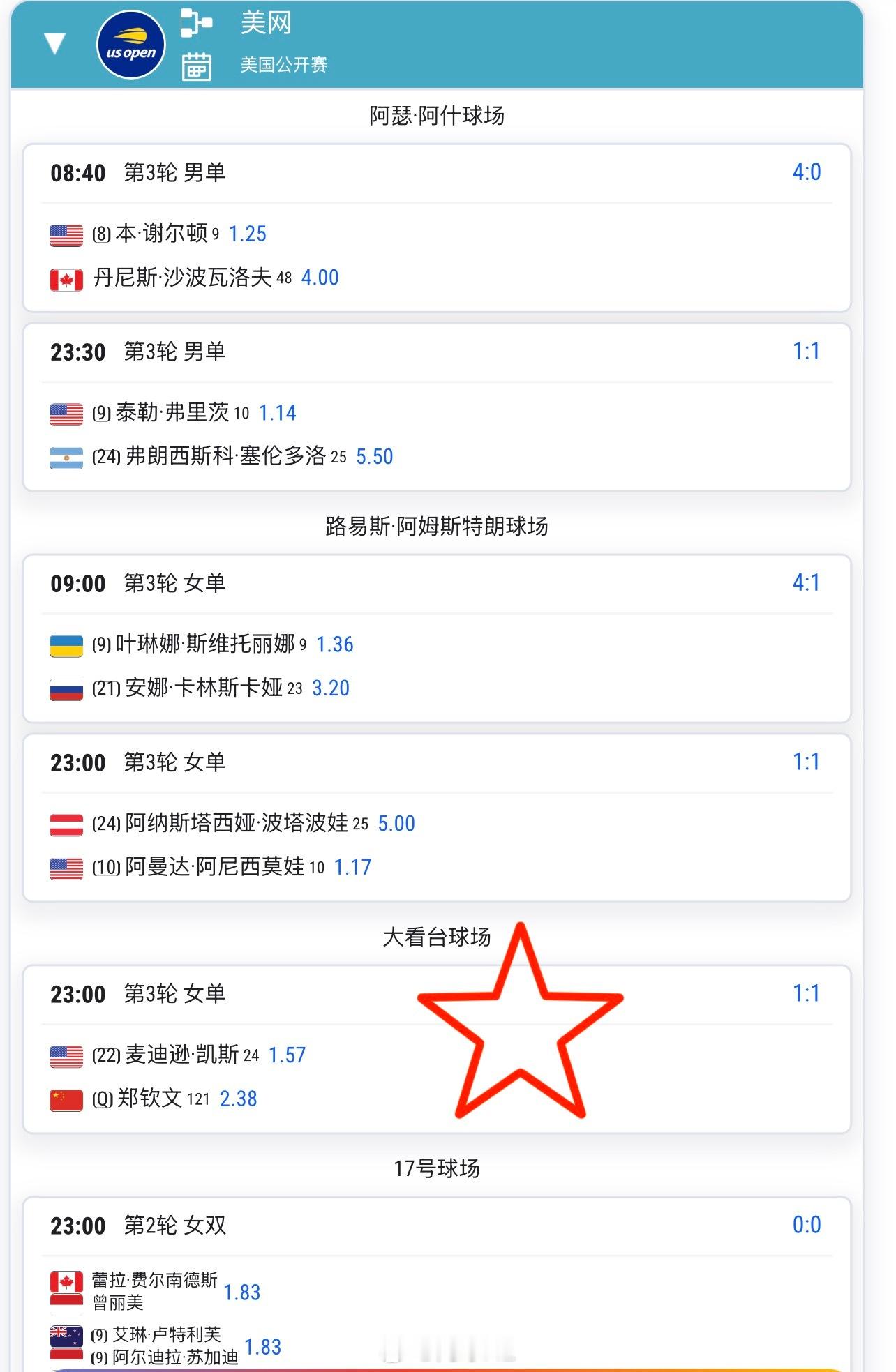 今晚23点🇨🇳郑钦文2.38vs凯斯1.57预测这场比分是__？郑钦文下