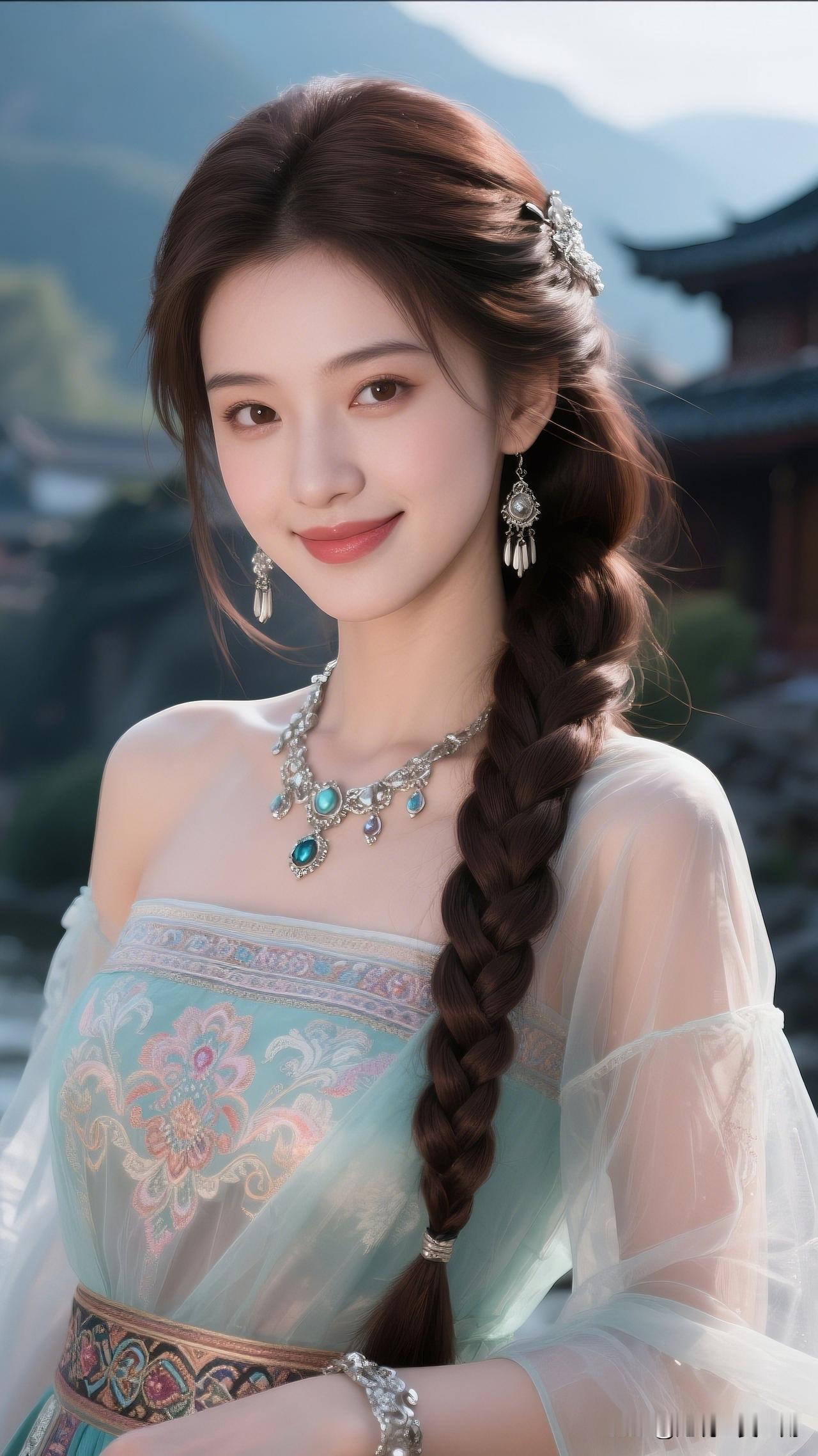 山外青山楼外楼，美人如玉映清秋。美少女美景分享穿越时空的少女，古风美如画！