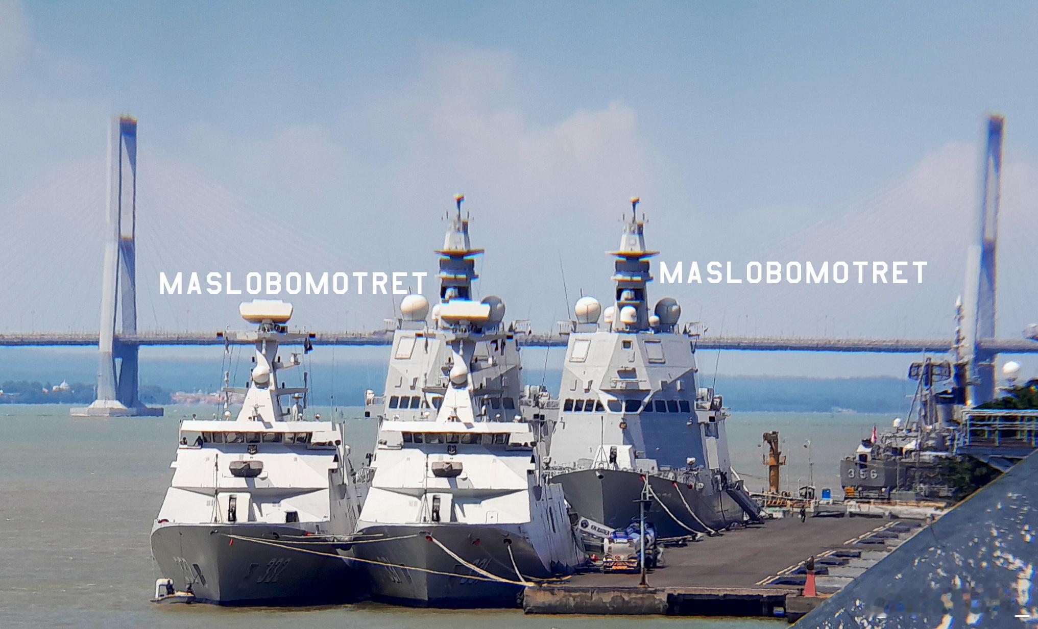 印尼海军新的四大主力舰，从左到右，从前到后：1.KRIIGustiNgu