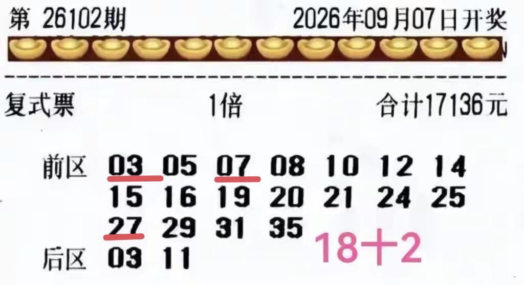 花了17,000多，就是为了站上领奖台，从这个角度来说，这一张第102期体彩超级