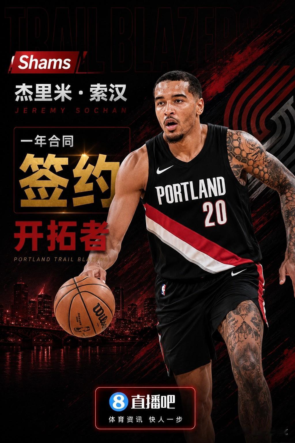 杨瀚森又有压力了，总冠军球员索汉加盟开拓者！据NBA记者报道，上赛季刚刚跟尼