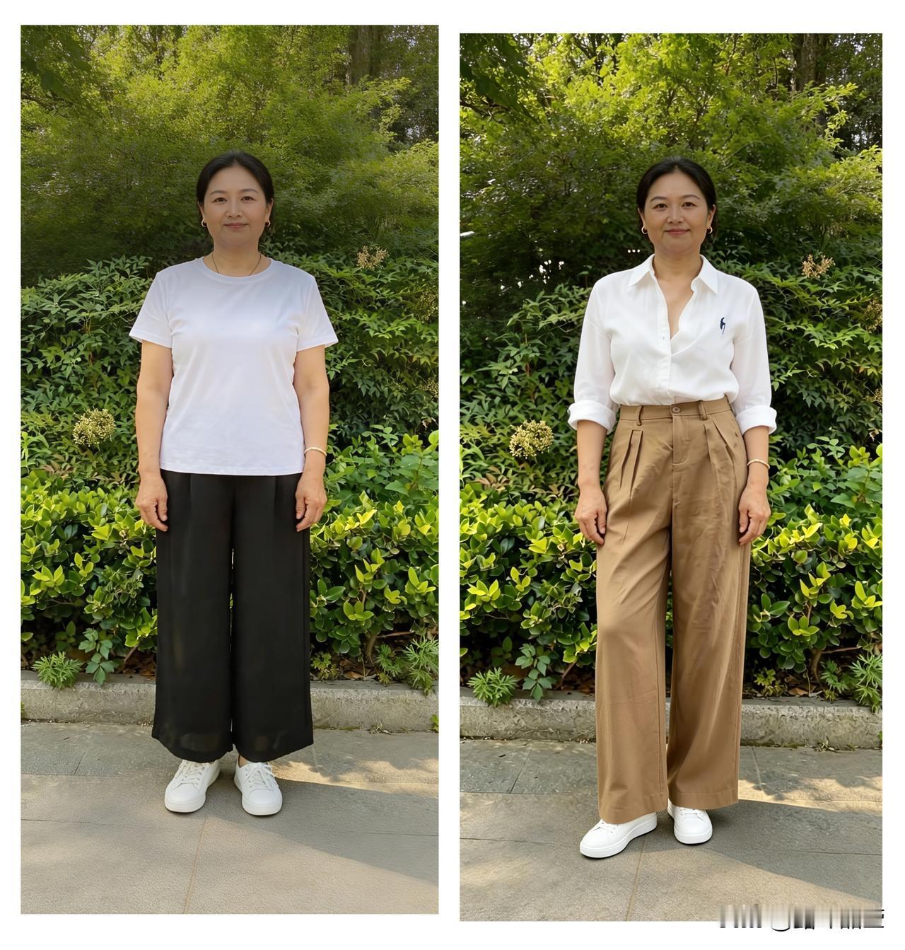 退休买了8条阔腿裤悟透：穿好看不靠瘦，就三件小事前段时间跟姐妹们分享了夏
