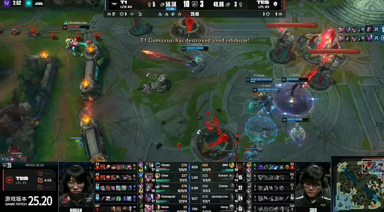 这一场比赛是不是T1今年世界赛打得最好的一场比赛！前期稳稳运营就把中立资源拿下