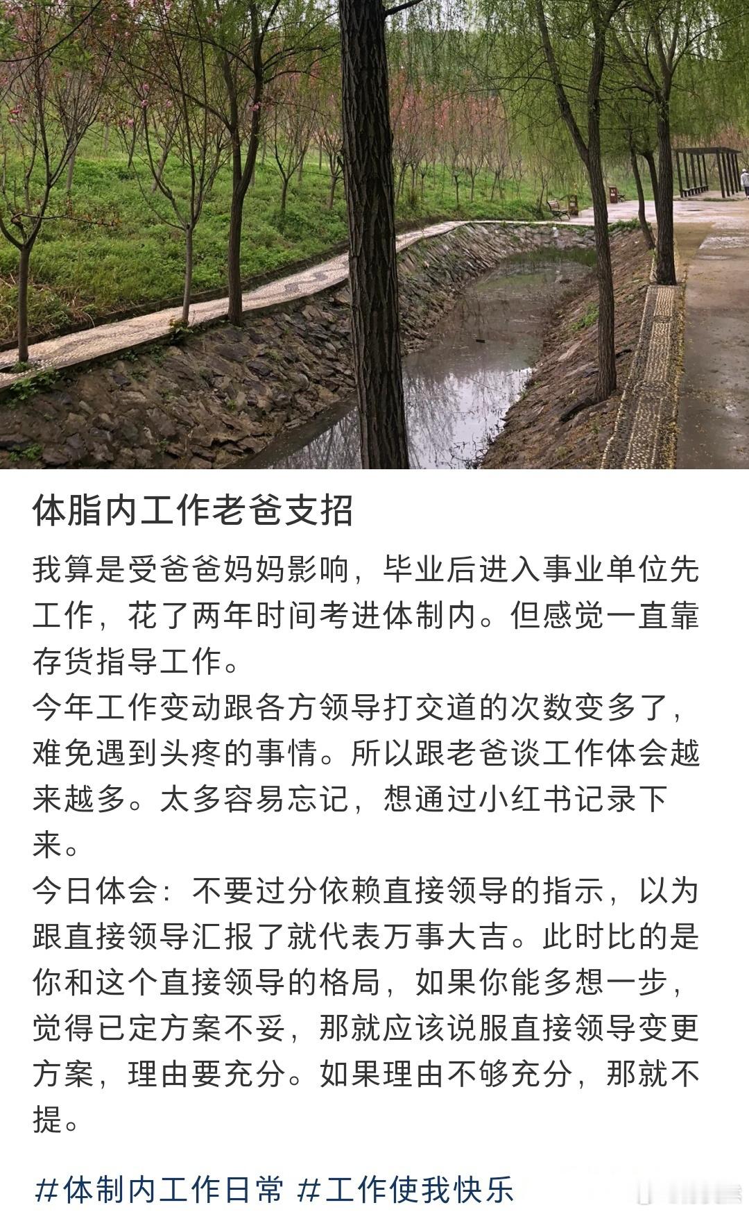 在体制内工作老爸给支的招