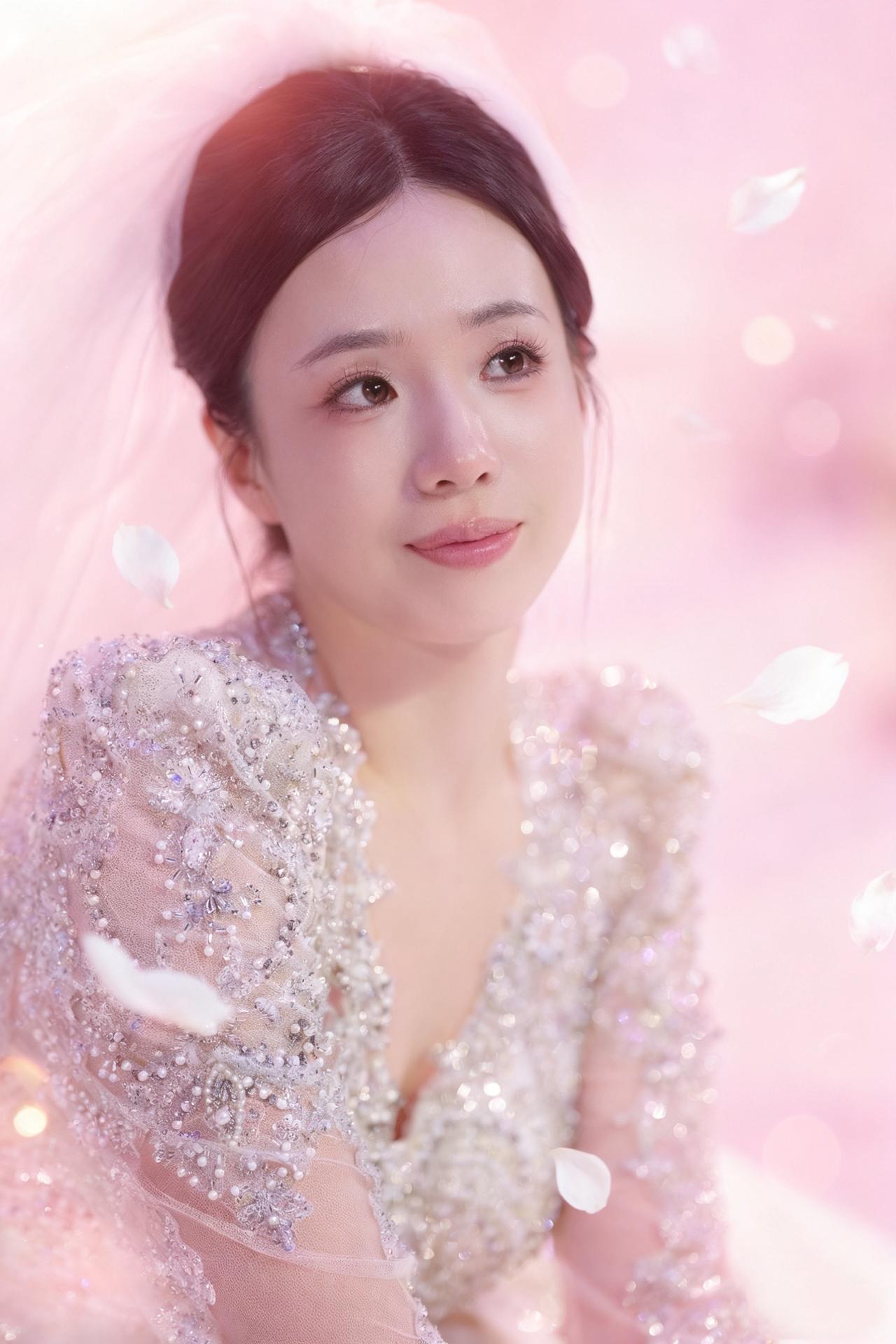 然后再通过ai来把背景换的好看一些摄影穿婚纱的样子婚礼造型