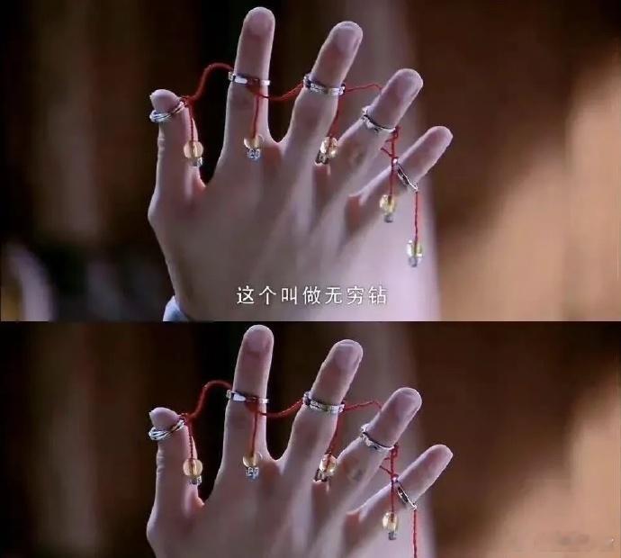 霍建华戴上感觉道具太小，直到看到杨幂戴上……据说是用现场工作人员的戒指制作的！