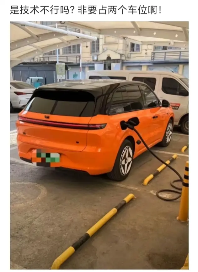 是技术不行吗，非要占两个车位啊