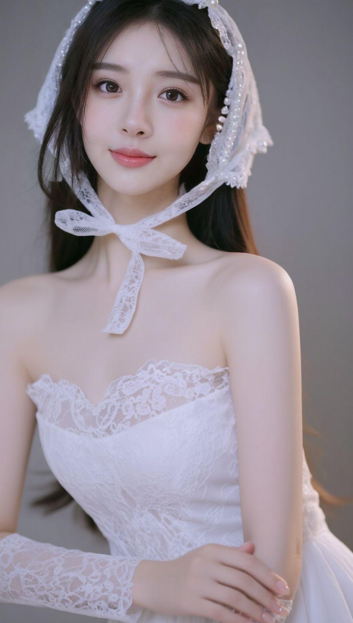 AI珠饰白纱照 原来ai写真可以这么美  谁拍谁好看 美出高级感