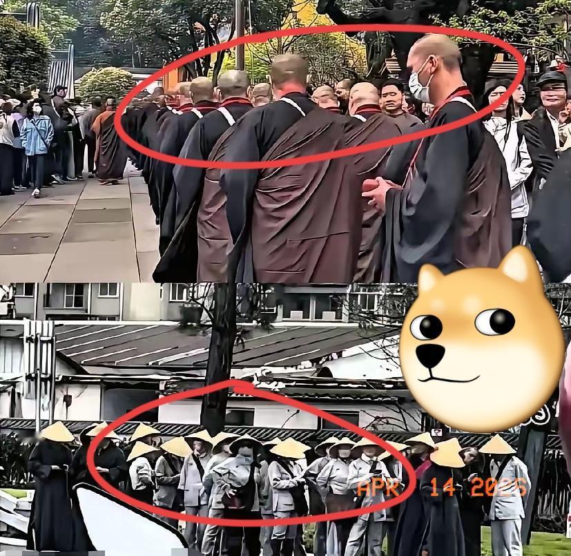 这两天某寺庙一封，出来的阵仗直接把打工人看破防了。走出来的哪像是修行僧人，个个