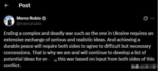 【美国在制定方案：鲁比奥实话实说了】 11月20日，美国国务卿鲁比奥在X平台