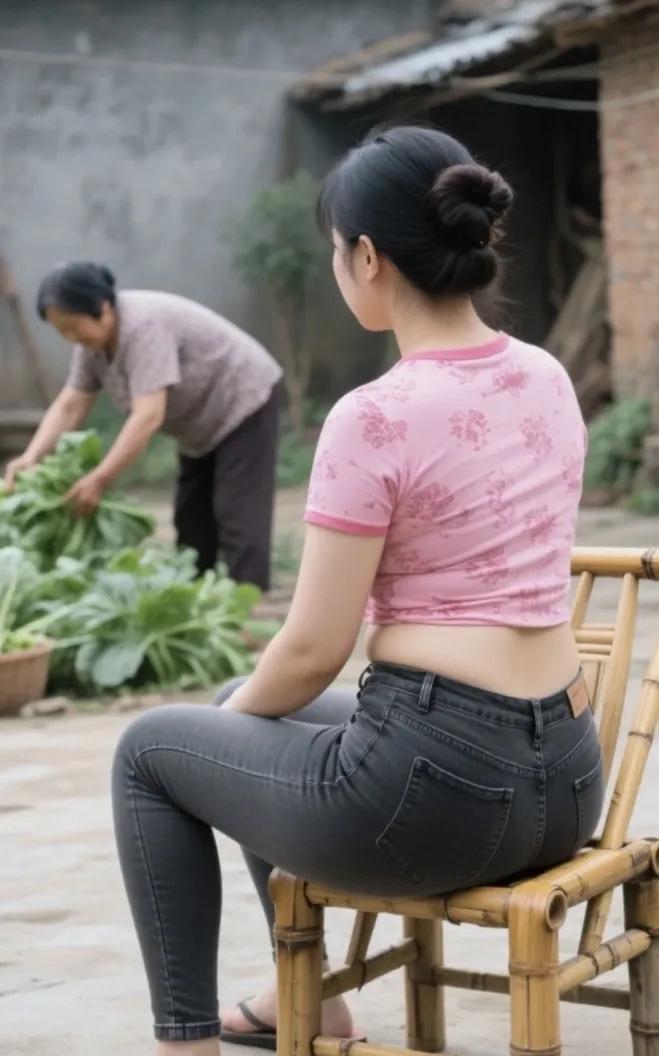 婆与媳老墙根下，时光漫成粘稠的粥。婆婆弓着背，把青菜上的晨露抖落进旧年的光阴