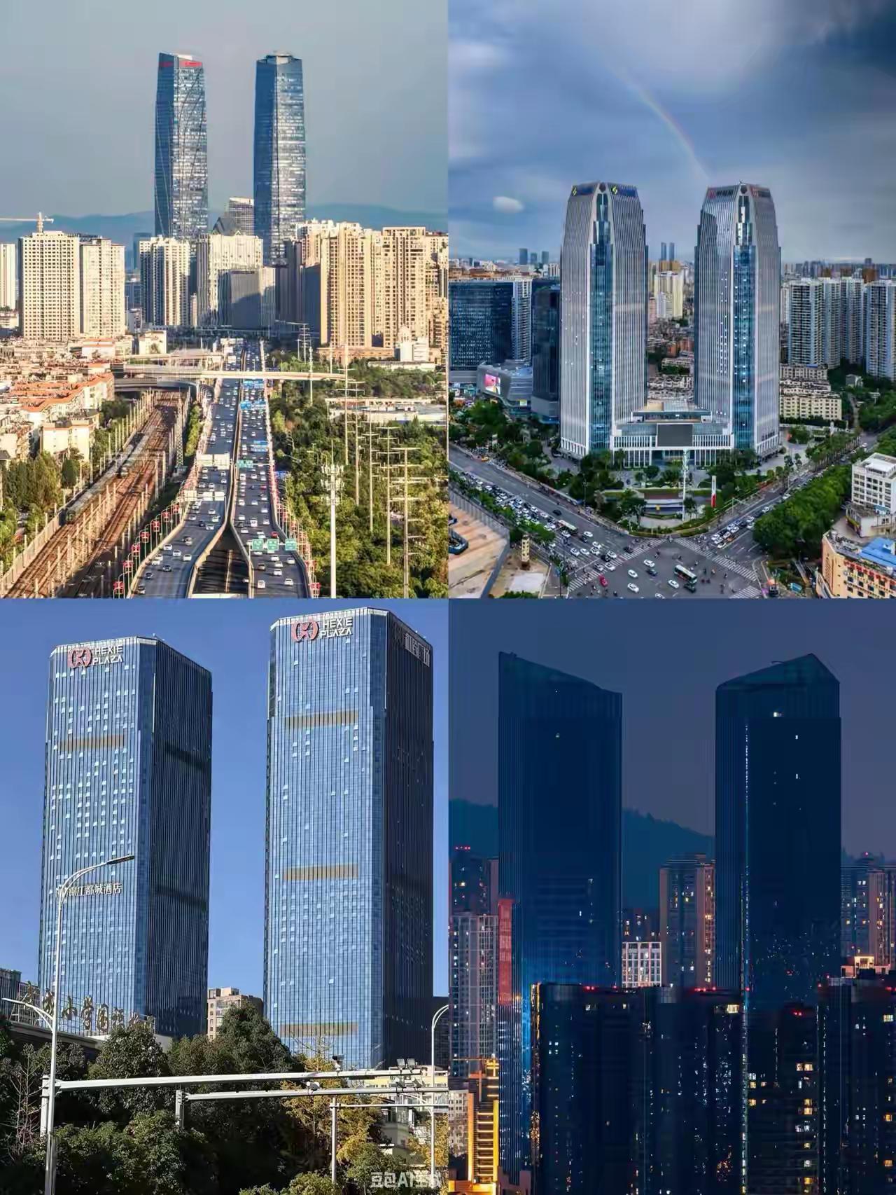 昆明的等高双塔是够多的，还有顺城的写字楼一百一十米两幢也是等高的，但是没有拿得出