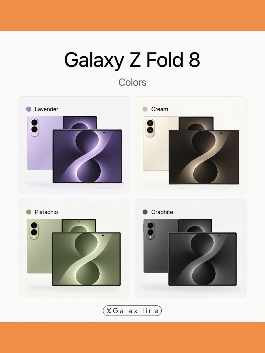 三星阔折叠、Fold8、 Flip8配色