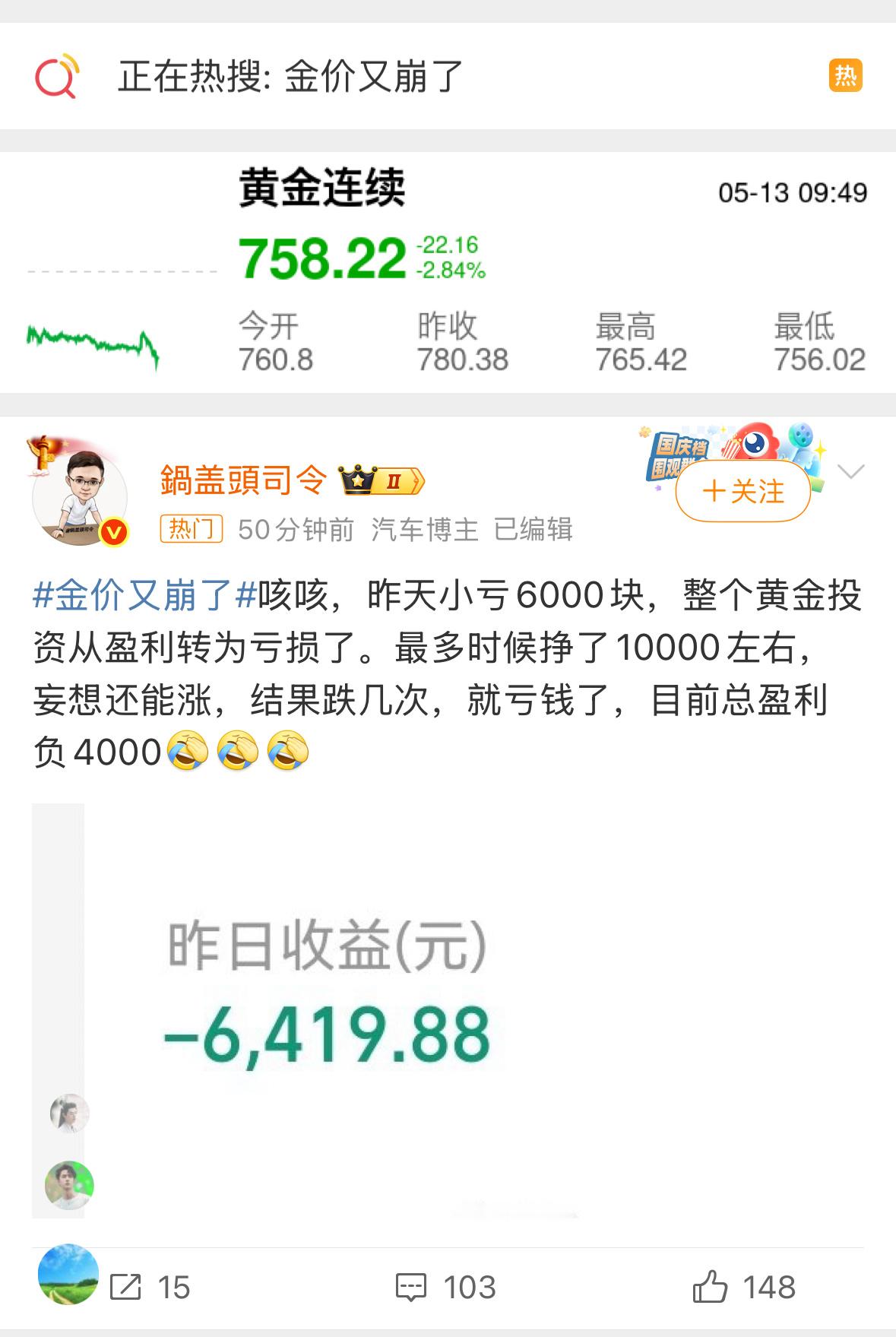 金价应该接下来会逐步下跌到之前的地方了吧？会高点，但是不会太多……金饰克价跌到