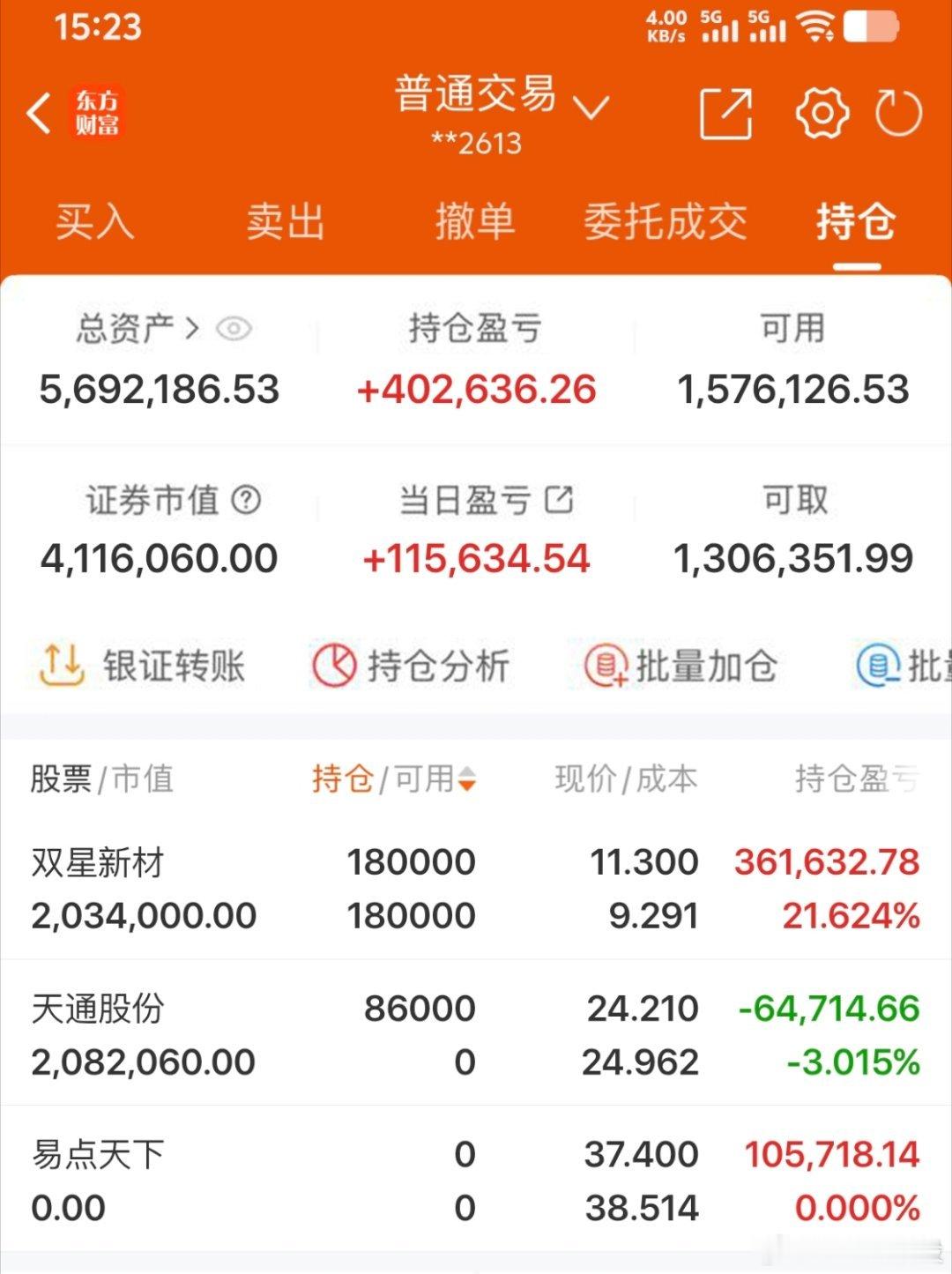 $双星新材sz002585$2026年实盘记录200个本炒股之旅（第118天