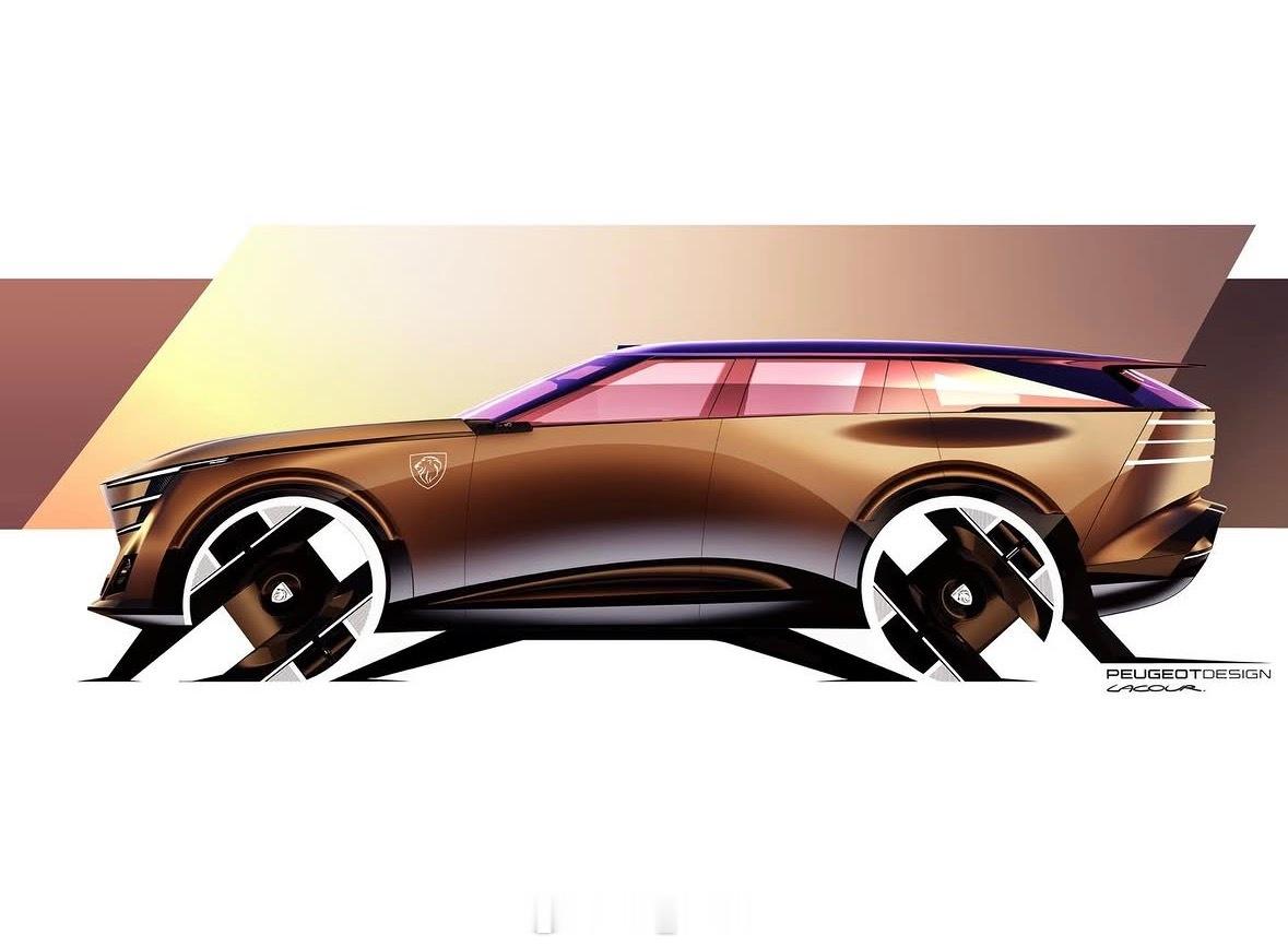 标致又发了三张Concept8的Sketch，大家请欣赏法系车法力无边2026
