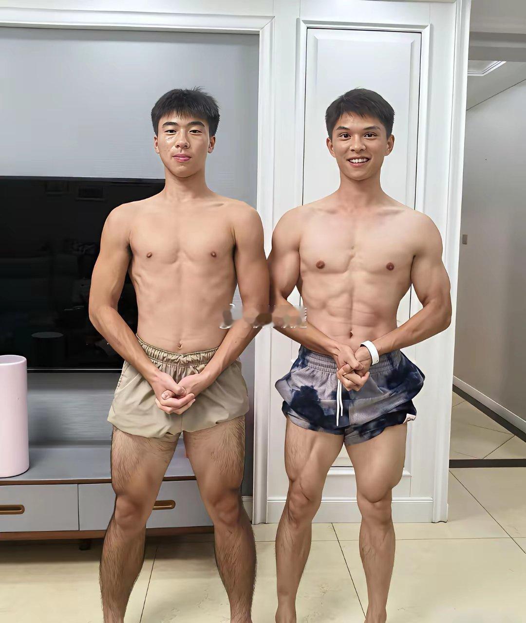 这父子俩，还真是看不出谁是父亲，谁是孩子