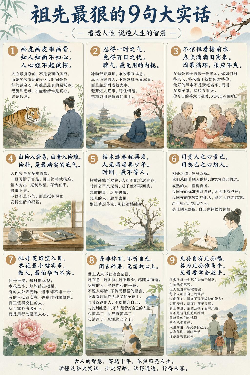 老祖宗最狠的9句话，人间清醒天花板！！