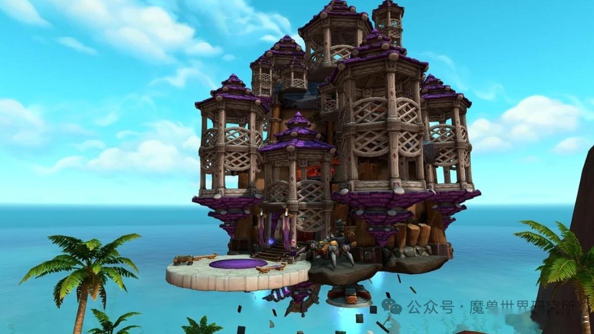 每周魔兽家宅汇总分享图1玩家打造了一座飞行房屋，远看还真挺像个副本的图2有玩