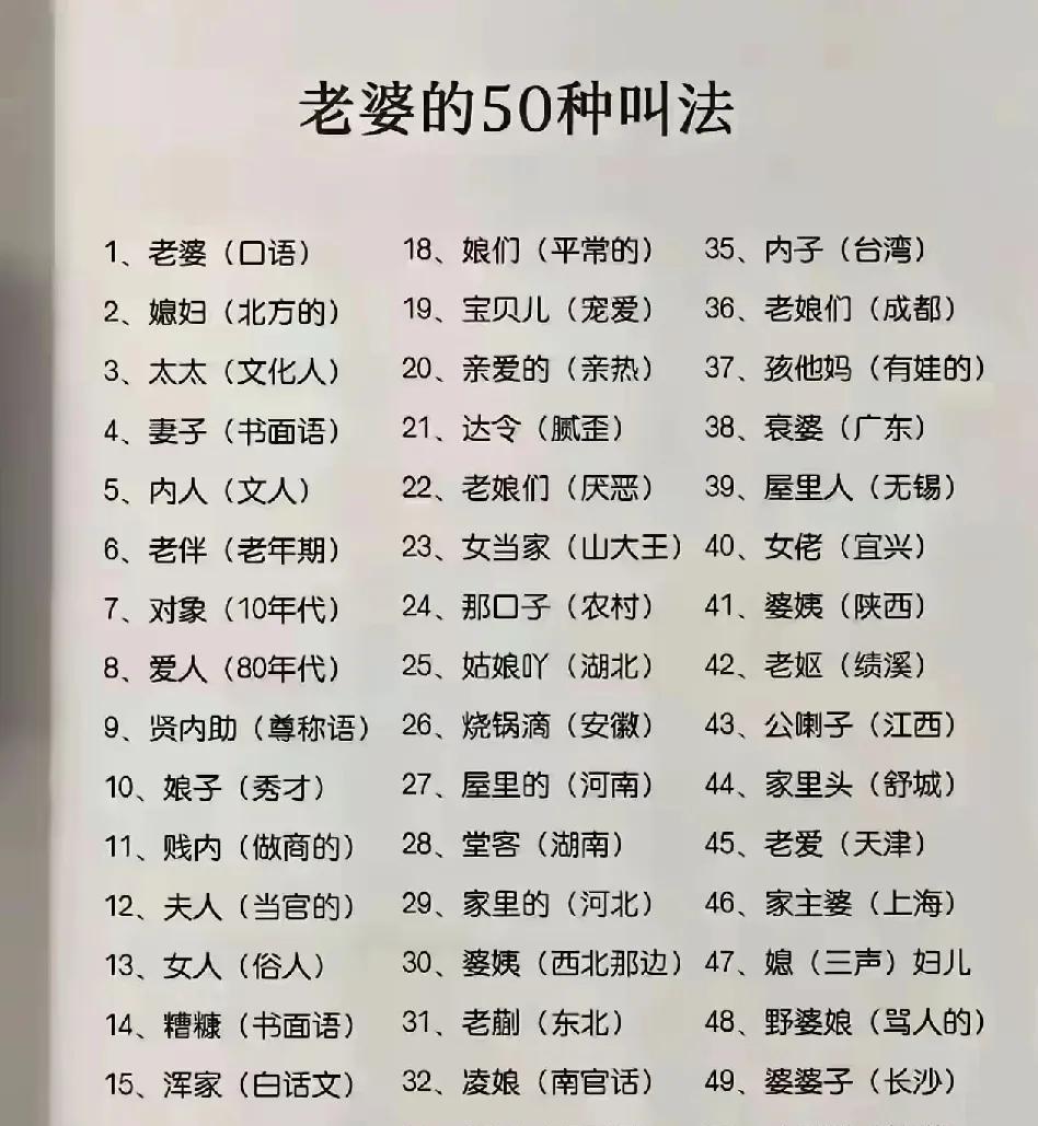 第一次听说这么多叫法。